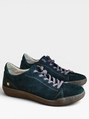 FLY LONDON Softinos Baio Dark Green Suede Sneakers New Size EU 41 Or US 10-10.5